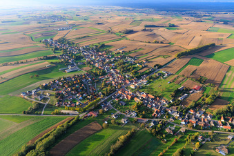 Vue aérienne de Du sud-est à Wintzenbach dans le département Bas Rhin, France