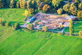 Vue aérienne de Démantèlement des installations de production pétrolière sur le Queich à le quartier Queichheim in Landau in der Pfalz dans le département Rhénanie-Palatinat, Allemagne