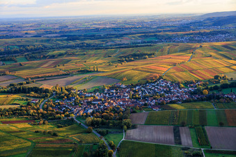 Vue aérienne de Du nord à Göcklingen dans le département Rhénanie-Palatinat, Allemagne