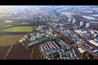 Photographie aérienne de Clinique BG Ludwigshafen de l'est à le quartier Oggersheim in Ludwigshafen am Rhein dans le département Rhénanie-Palatinat, Allemagne