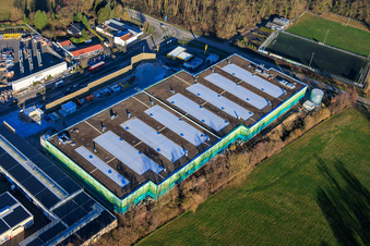 Photographie aérienne de Construction d'un nouveau parc logistique par HANSAINVEST et DFI-Real-Estate Kandel pour FRISCHEPLATTFORM SÜDWEST de Gemüsering Stuttgart GmbH à Wörth am Rhein dans le département Rhénanie-Palatinat, Allemagne