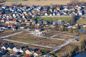 Photographie aérienne de Nouvelle zone de développement entre Michelsbach et Fischmal à Leimersheim dans le département Rhénanie-Palatinat, Allemagne