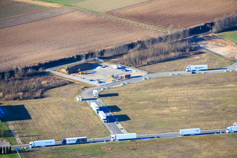 Vue aérienne de Zone industrielle de la vallée de Speyer à Wörth am Rhein dans le département Rhénanie-Palatinat, Allemagne