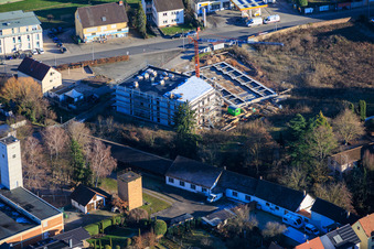 Photographie aérienne de Chantier de construction d'immeubles d'habitation sur la Neue Landstraße à Rülzheim dans le département Rhénanie-Palatinat, Allemagne
