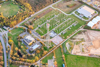 Sous-station Pfalzwerke Netz AG à Schlichtgraben à Mutterstadt dans le département Rhénanie-Palatinat, Allemagne