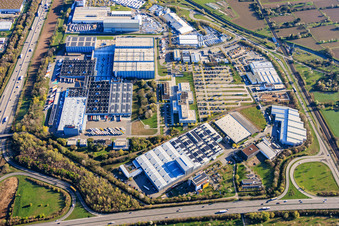 Parc industriel Auf der Breit à le quartier Durlach in Karlsruhe dans le département Bade-Wurtemberg, Allemagne