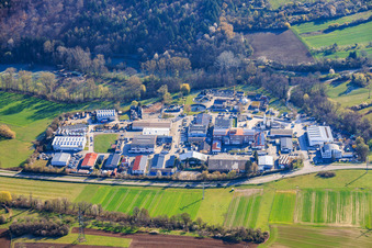 Parc industriel de Bunsenstraße avec piste de karting Speed Indoor Kart, centre de construction Drollinger, Bäder Recycling GmbH à le quartier Dietenhausen in Keltern dans le département Bade-Wurtemberg, Allemagne