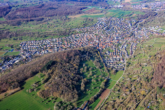 Aperçu des lieux depuis l'est à le quartier Dietlingen in Keltern dans le département Bade-Wurtemberg, Allemagne