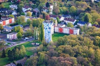 Château d'eau peint rue du Château d'Eau à le quartier La Carriere in Saint-Avold dans le département Moselle, France