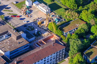 Chantier de construction pour l'agrandissement de la clinique Asklepios Südpfalz Kandel à Kandel dans le département Rhénanie-Palatinat, Allemagne