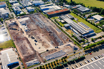 Zone industrielle de Landau Est avec le site de démolition de l'ancien site de Ronal GmbH (anciennement Alcan Aluminium-Presswerk Pfalz GmbH), fermé depuis 2005. à Landau in der Pfalz dans le département Rhénanie-Palatinat, Allemagne