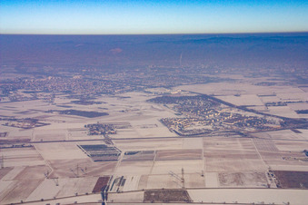 Vue aérienne de De l'est en hiver quand il y a de la neige à le quartier Patrick Henry Village in Heidelberg dans le département Bade-Wurtemberg, Allemagne