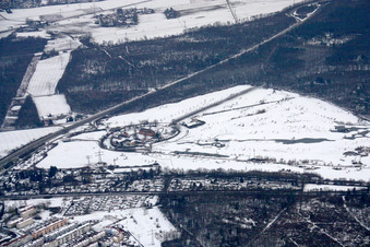 Vue aérienne de Domaine Scheibenhardt, terrain de golf à le quartier Beiertheim-Bulach in Karlsruhe dans le département Bade-Wurtemberg, Allemagne