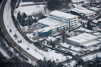 Ittersbach, zone industrielle à le quartier Im Stockmädle in Karlsbad dans le département Bade-Wurtemberg, Allemagne hors des airs