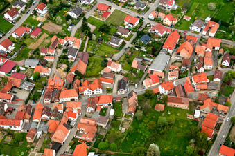 Vue aérienne de Oberdorfstr à Oberotterbach dans le département Rhénanie-Palatinat, Allemagne