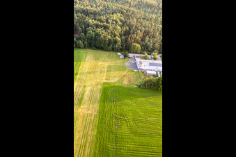 Vue aérienne de Aérodrome de vol à voile à le quartier Vielbrunn in Michelstadt dans le département Hesse, Allemagne