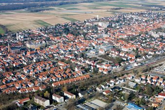 Vue aérienne de Centre à Kandel dans le département Rhénanie-Palatinat, Allemagne
