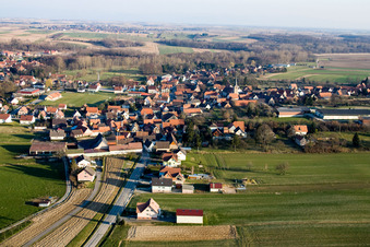 Image drone de Riedseltz dans le département Bas Rhin, France