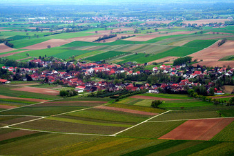 Vue aérienne de Ville du nord à Dierbach dans le département Rhénanie-Palatinat, Allemagne