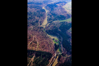 Vue aérienne de Vallée de Moosalb à le quartier Schöllbronn in Ettlingen dans le département Bade-Wurtemberg, Allemagne