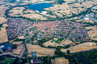Vue aérienne de Vue générale depuis l'ouest à Hagenbach dans le département Rhénanie-Palatinat, Allemagne