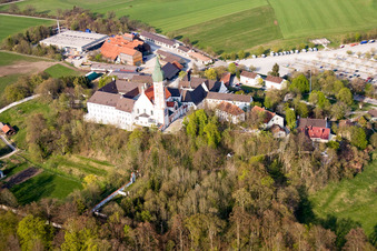 Vue aérienne de Monastère Andechs à le quartier Erling in Andechs dans le département Bavière, Allemagne