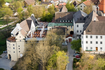 Vue oblique de Brasserie du monastère à Andechs dans le département Bavière, Allemagne