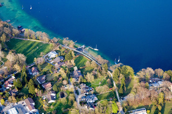 Vue aérienne de Rives du lac de Starnberg à Tutzing dans le département Bavière, Allemagne