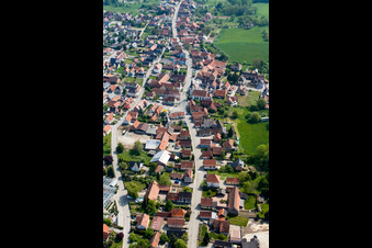 Vue oblique de Niederrœdern dans le département Bas Rhin, France