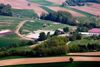 Vue aérienne de Haras al Née à Neewiller-près-Lauterbourg dans le département Bas Rhin, France