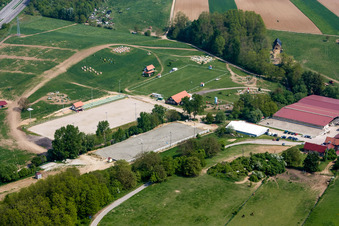 Vue oblique de Haras de la Neée à Neewiller-près-Lauterbourg dans le département Bas Rhin, France