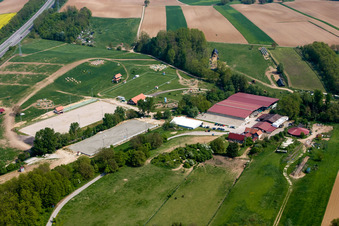 Haras de la Neée à Neewiller-près-Lauterbourg dans le département Bas Rhin, France d'en haut