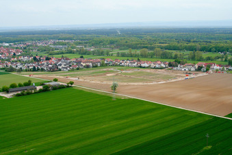 Vue aérienne de Sentier d'altitude avant le début des travaux à Kandel dans le département Rhénanie-Palatinat, Allemagne