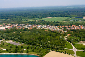 Photographie aérienne de Lac de carrière à Lauterbourg dans le département Bas Rhin, France