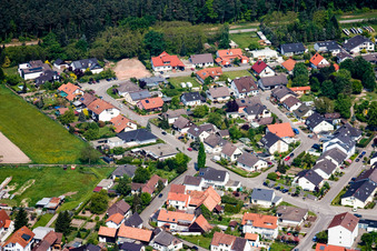 Vue d'oiseau de Lauterbourg dans le département Bas Rhin, France