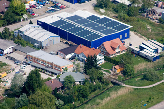 Vue aérienne de Industriestr à Hagenbach dans le département Rhénanie-Palatinat, Allemagne