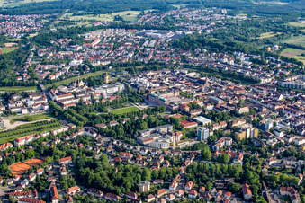 Vue aérienne de Hôpital de Mittelbaden à Rastatt dans le département Bade-Wurtemberg, Allemagne