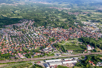 Photographie aérienne de De l'ouest à Renchen dans le département Bade-Wurtemberg, Allemagne