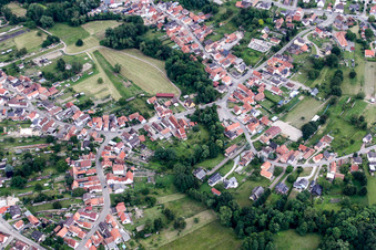 Vue oblique de Scheibenhard dans le département Bas Rhin, France