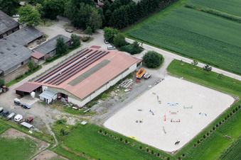 Vue aérienne de Crêperie à le quartier Holzhausen in Rheinau dans le département Bade-Wurtemberg, Allemagne