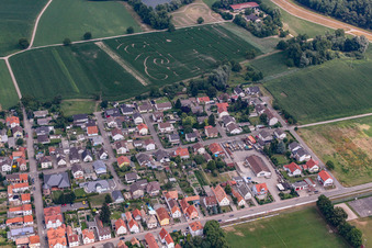 Vue aérienne de Leitmarstr à Leimersheim dans le département Rhénanie-Palatinat, Allemagne