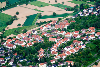 Quartier Grünwettersbach in Karlsruhe dans le département Bade-Wurtemberg, Allemagne vue du ciel