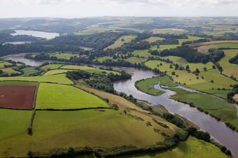 Vue d'oiseau de Berry Pomeroy dans le département Angleterre, Grande Bretagne