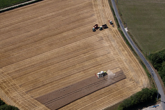 Vue oblique de Melleray dans le département Sarthe, France