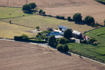 Vue aérienne de La Petite Franchaise (Apiculteur) à Coudrecieux dans le département Sarthe, France