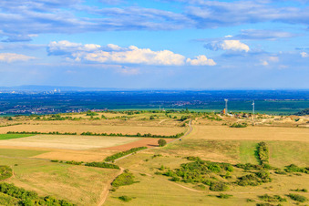 Vue aérienne de Colline communautaire de Grünstadt à Neuleiningen dans le département Rhénanie-Palatinat, Allemagne