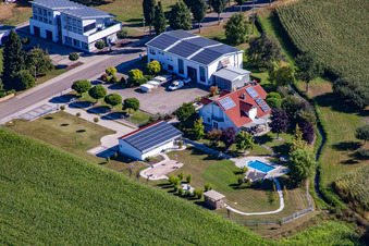 Vue aérienne de Heitz Haustechnik GmbH à le quartier Querbach in Kehl dans le département Bade-Wurtemberg, Allemagne