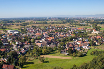 Vue aérienne de Village - Vue à le quartier Bodersweier in Kehl dans le département Bade-Wurtemberg, Allemagne