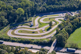 Vue aérienne de Circuit de course du circuit de course Piste de karting du RMSV Urloffen eV à le quartier Urloffen in Appenweier dans le département Bade-Wurtemberg, Allemagne
