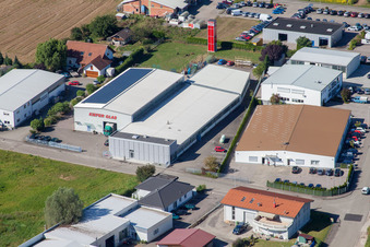 Vue aérienne de Zone commerciale Sud à le quartier Urloffen in Appenweier dans le département Bade-Wurtemberg, Allemagne